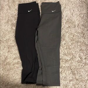 Nike Black and Gray Capri Leggings